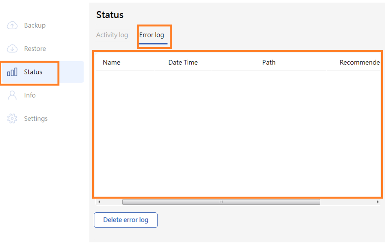 Error log image