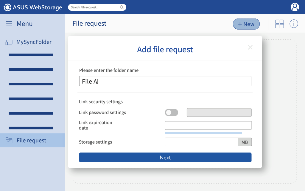 File Request Settings